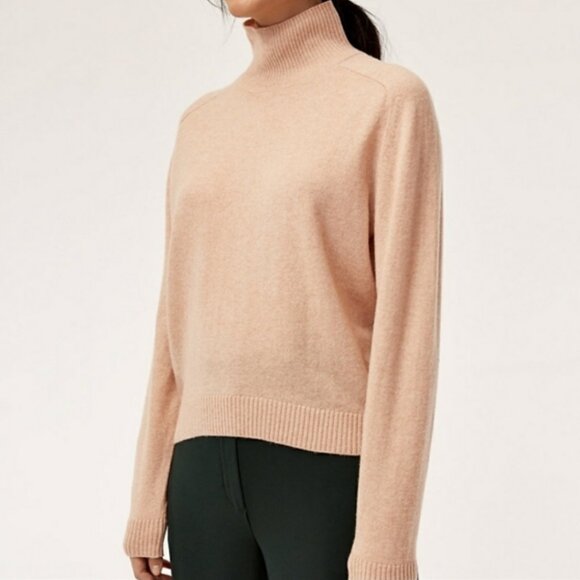 Aritzia Babaton Wool Cashmere Perry Turtleneck Sweater Beige Nude Size Small - Picture 3 of 8